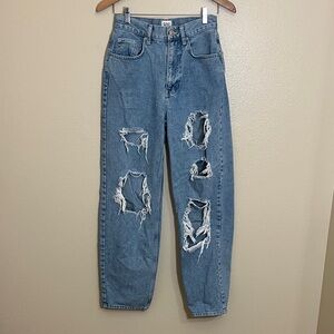 BDG Urban Outfitters Blue Distressed High Rise Baggy Jeans